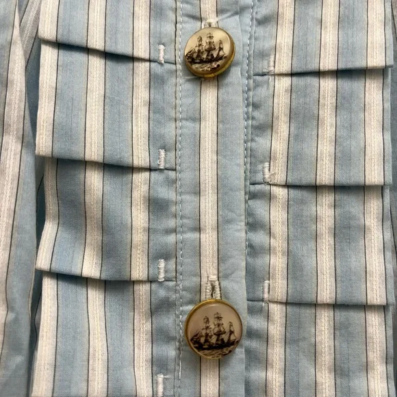 NWT LEIFSDOTTIR Anthropologie Nautical Pinstripe Top Size 6 - Picture 5 of 13